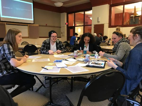 a group at the History Harvest talkback 5-1-19