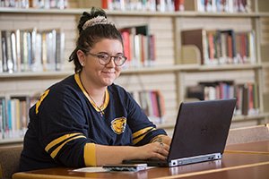 Student at computer