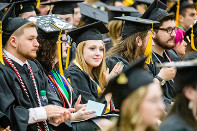 students at graduation