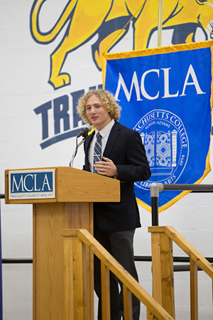 Student giving address