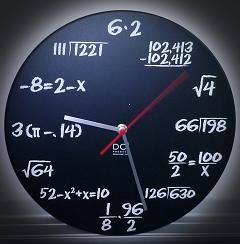 Clockface made up of mathematics expressions