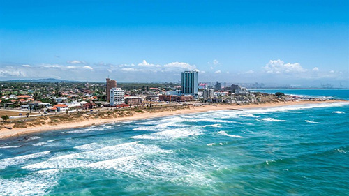 Areal view of Summerstrand, Gqeberha