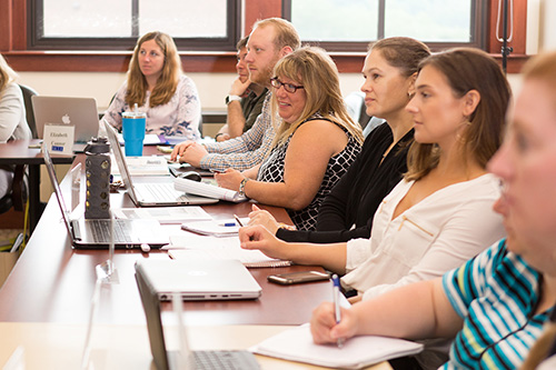 Graduate students in class