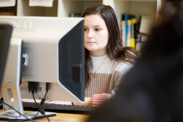 student at computer