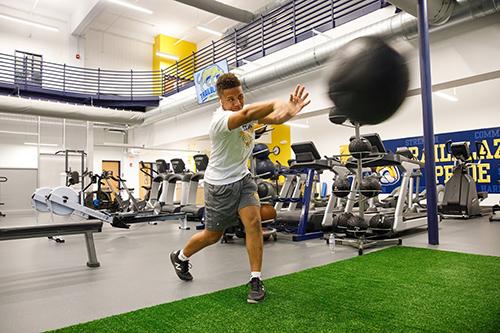 Student working out